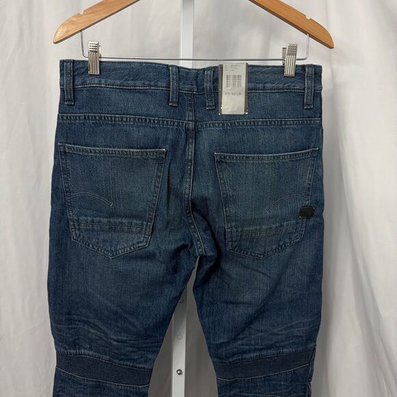 G Star Raw Jeans Mens 31 x 29 Motac Deconstructed 3D Slim Blue Motorcycle Moto - Picture 12 of 13